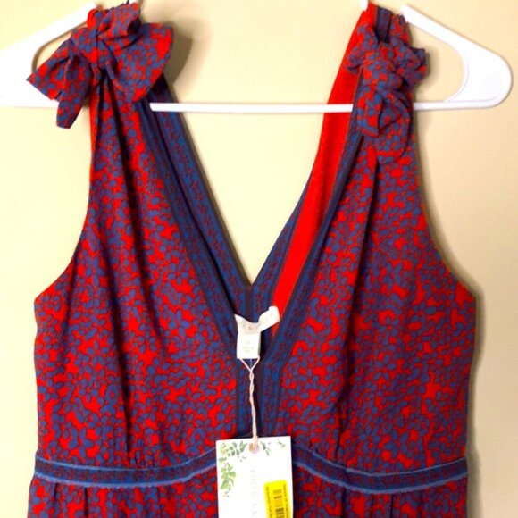CHELSEA & VIOLET gorgeous bright red and blue printed maxi dress. Size Med - Picture 5 of 12